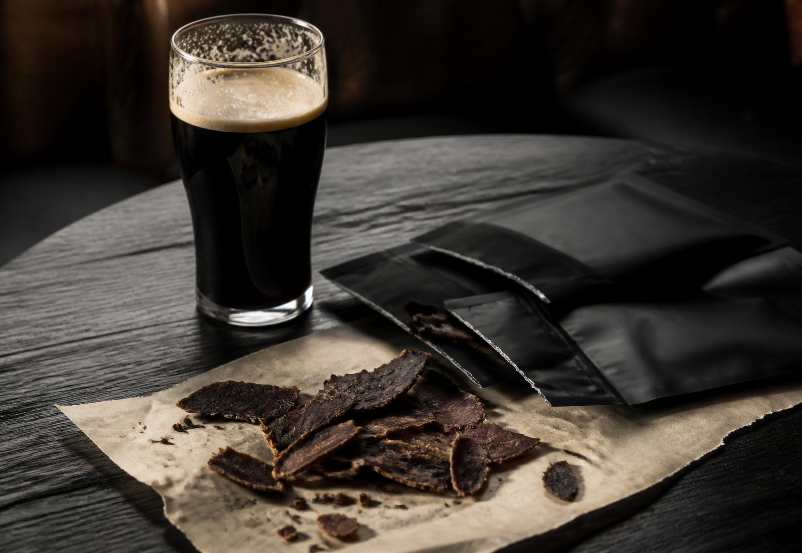 Grazers biltong packs on a bar counter